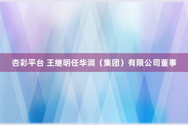 杏彩平台 王继明任华润（集团）有限公司董事