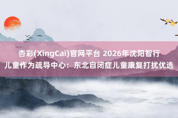 杏彩(XingCai)官网平台 2026年沈阳智行儿童作为疏导中心：东北自闭症儿童康复打扰优选