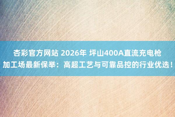 杏彩官方网站 2026年 坪山400A直流充电枪加工场最新保举：高超工艺与可靠品控的行业优选！