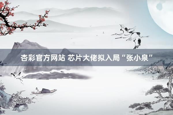 杏彩官方网站 芯片大佬拟入局“张小泉”